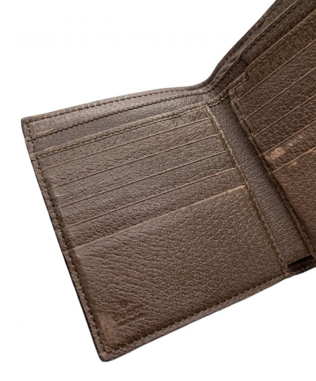 中古・古着通販】GUCCI (グッチ) シェリーライン2つ折り財布 ブラウン