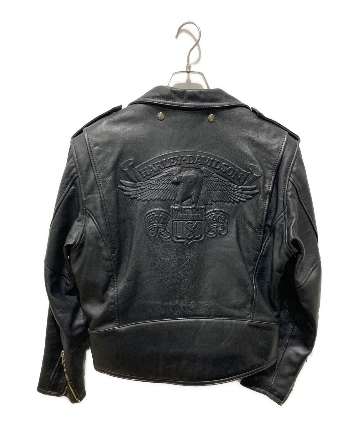 Harley-Davidson ダブルライダースジャケット 36 中古・古着通販】HARLEY-DAVIDSON (ハーレーダビッドソン) ダブル