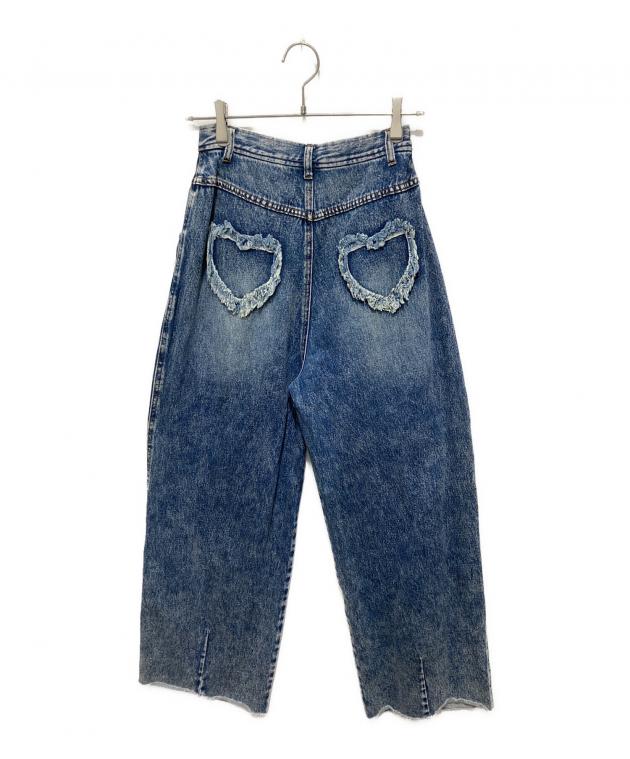 中古・古着通販】Ameri (アメリ) HEART PATCH DAMAGE DENIM PANTS