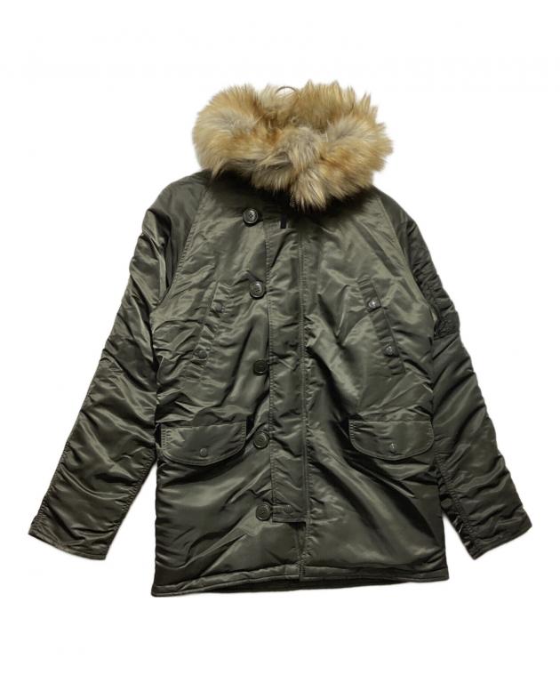 送料無料 USA古着ALPHA INDUSTRIES N-3Bフライトジャケット 古着 90s USA製 ALPHA Type N-3B(N) N-3A ファー フーデッド パデッド