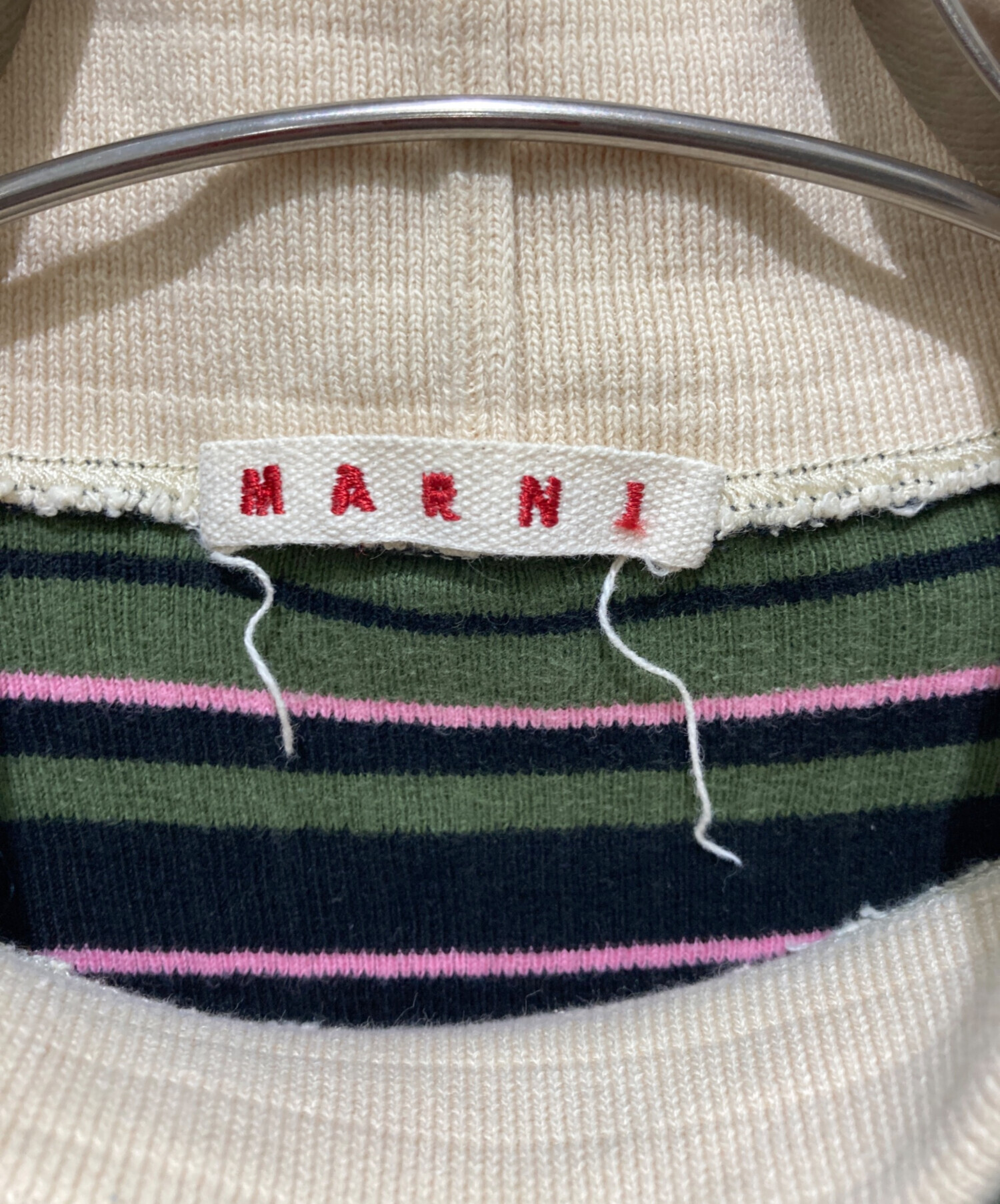 marni MARNIマルニ ボーダー　タートルネックニット 中古・古着通販】MARNI (マルニ) タートルネックボーダーニット