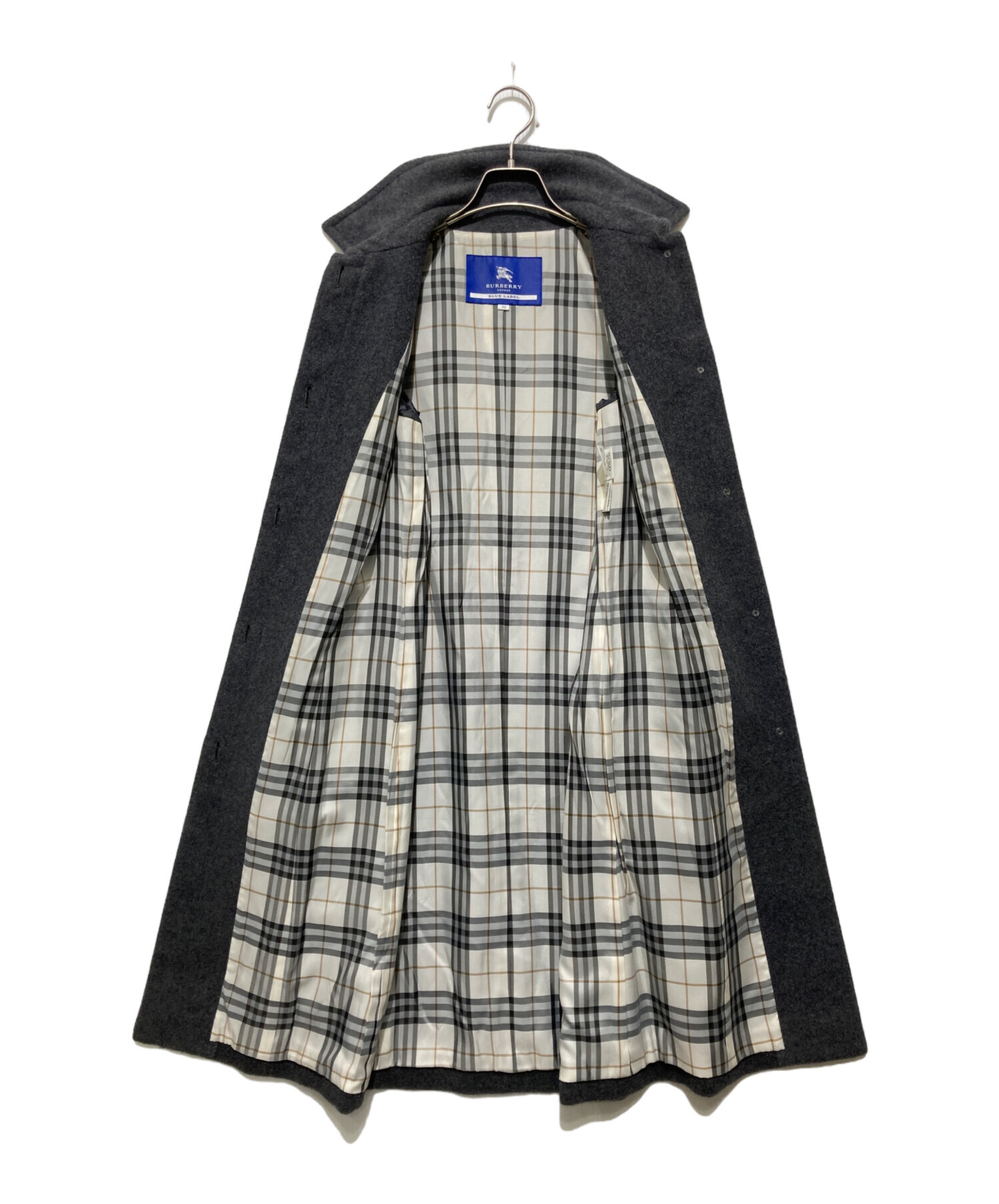 【美品】バーバリーブルーレーベル　ウールアンゴラ　グレー　38 中古・古着通販】BURBERRY BLUE LABEL (バーバリーロンドンブルー