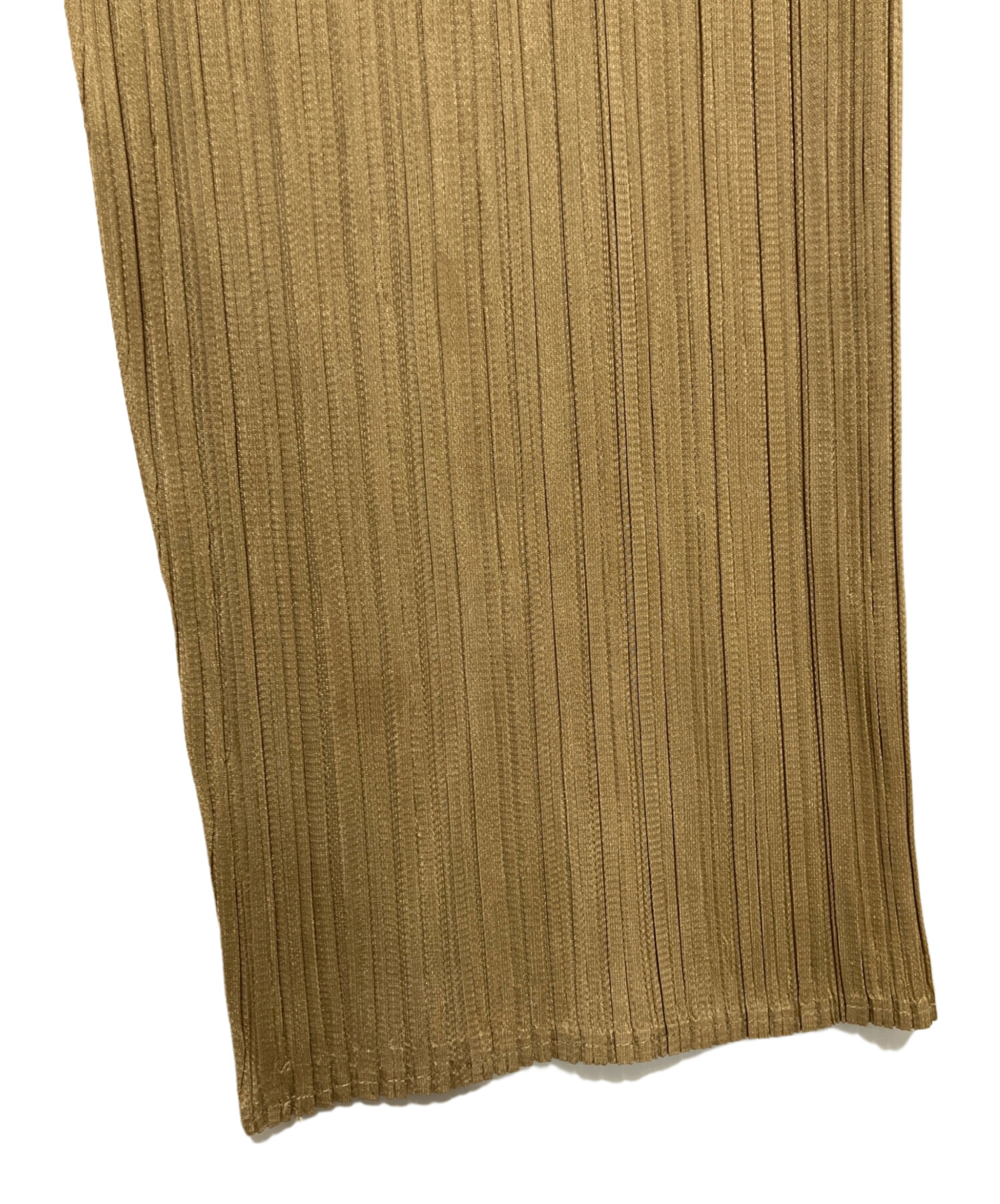 PLEATS PLEASE プリーツプリーズ ボトムス 表記無し ブラウン レディース 中古・古着通販】PLEATS PLEASE (プリーツプリーズ) プリーツパンツ