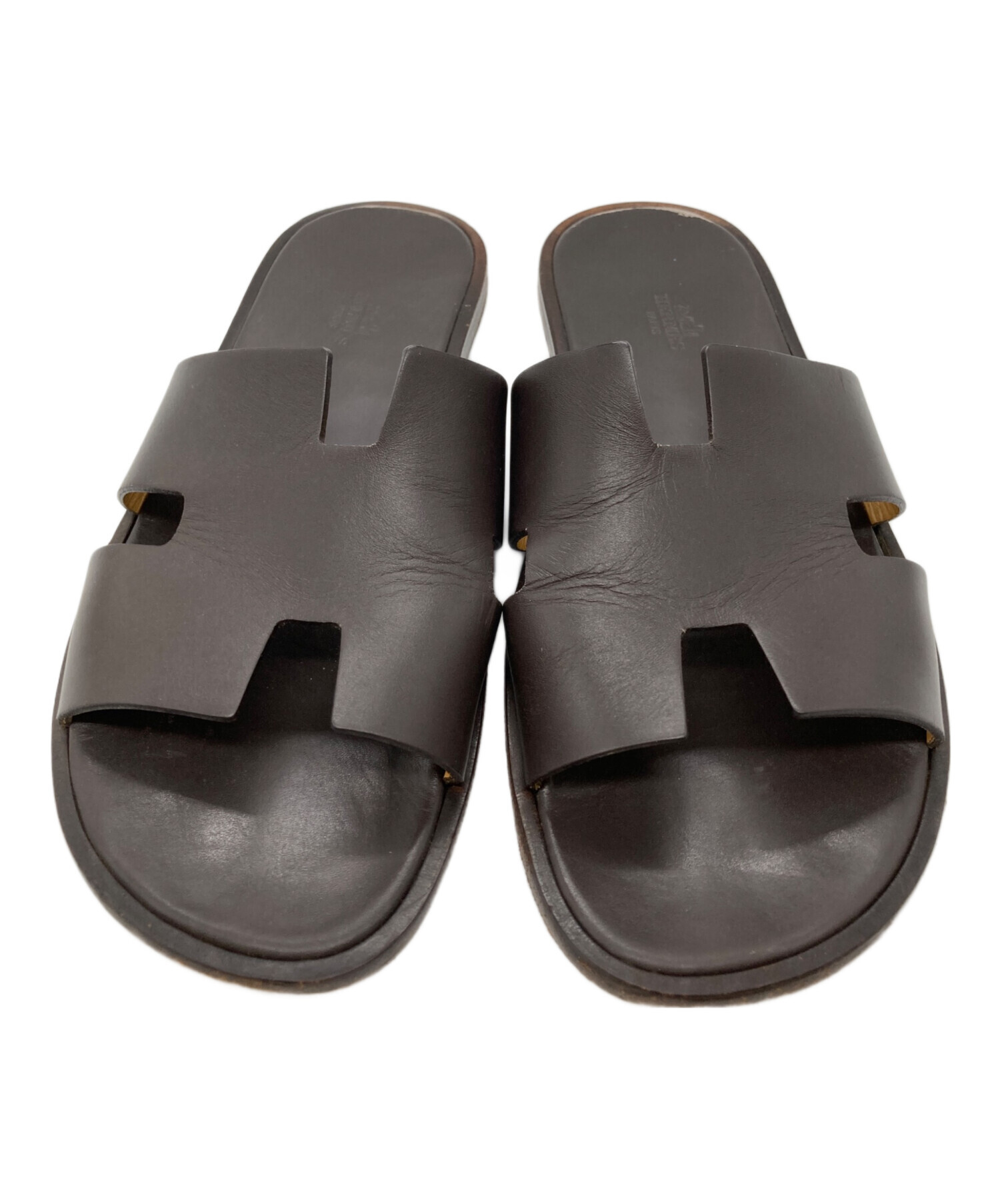 【希少 入手困難】エルメス　イズミール　レザー　サンダル 中古・古着通販】HERMES (エルメス) イズミール Hロゴ レザーサンダル