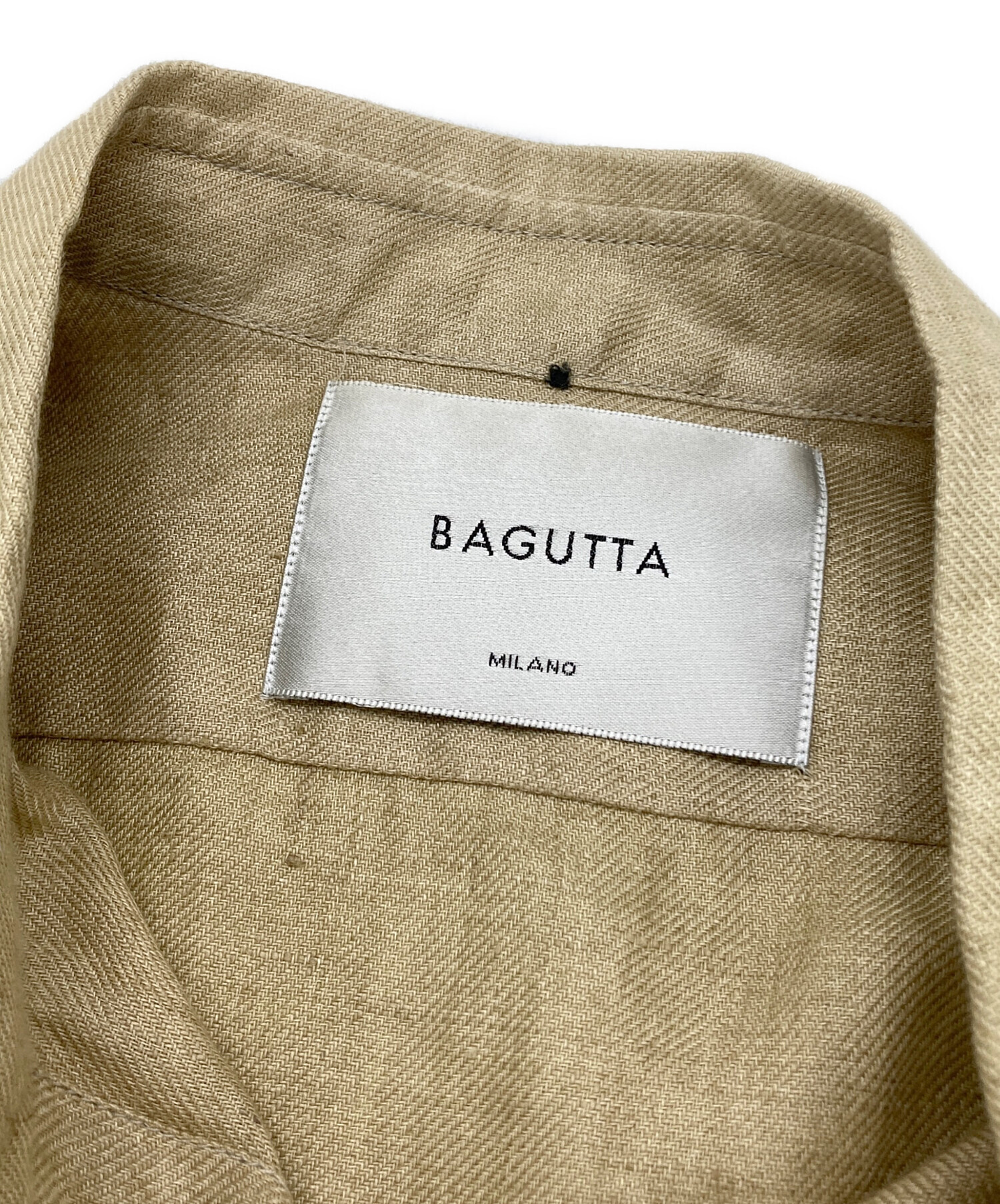 中古・古着通販】Bagutta (バグッタ) リネンシャツブルゾン ベージュ