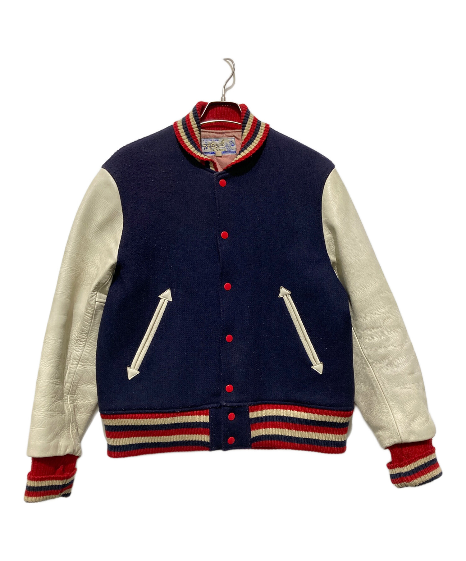 中古・古着通販】whitesville (ホワイツビル) レザー切替スタジャン