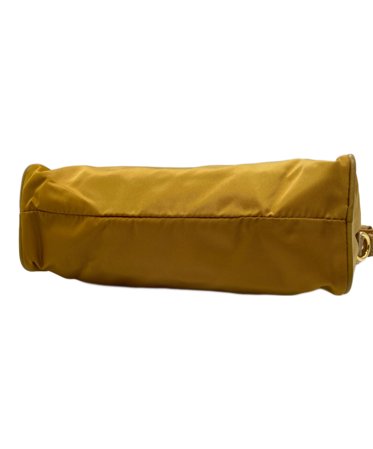 PRADA プラダ ナイロン ハンドバッグ 黄色 イエロー A1365A2 中古・古着通販】PRADA (プラダ) ロゴプレート ナイロンハンドバッグ