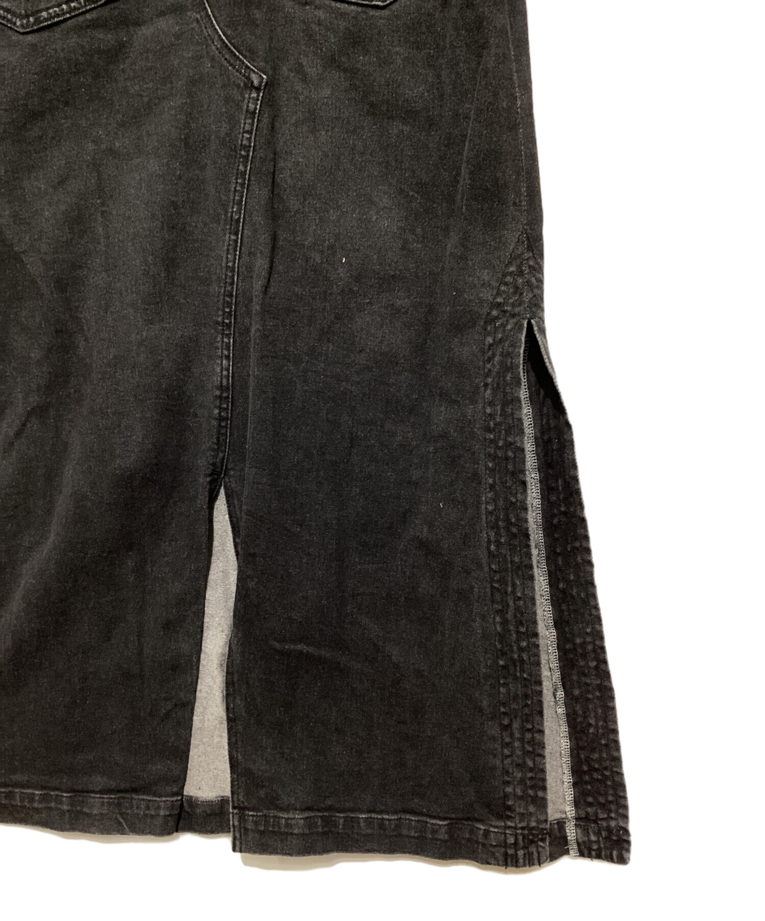 中古・古着通販】Ameri (アメリ) I LINE DENIM SHIRT DRESS ブラック