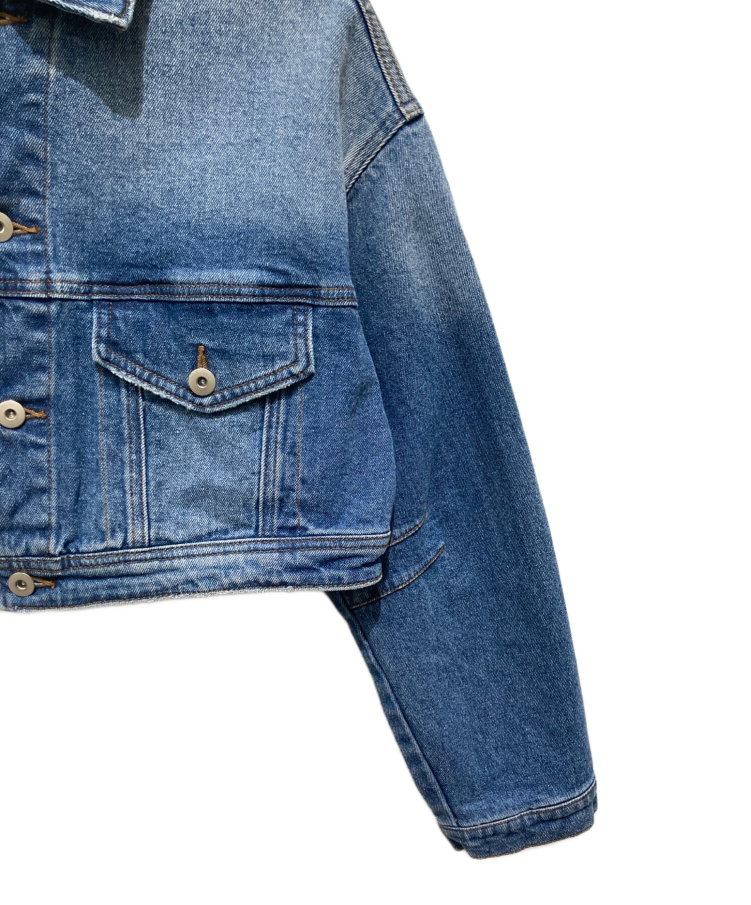 中古・古着通販】AMERI (アメリ) CROPPED DENIM JACKET インディゴ 