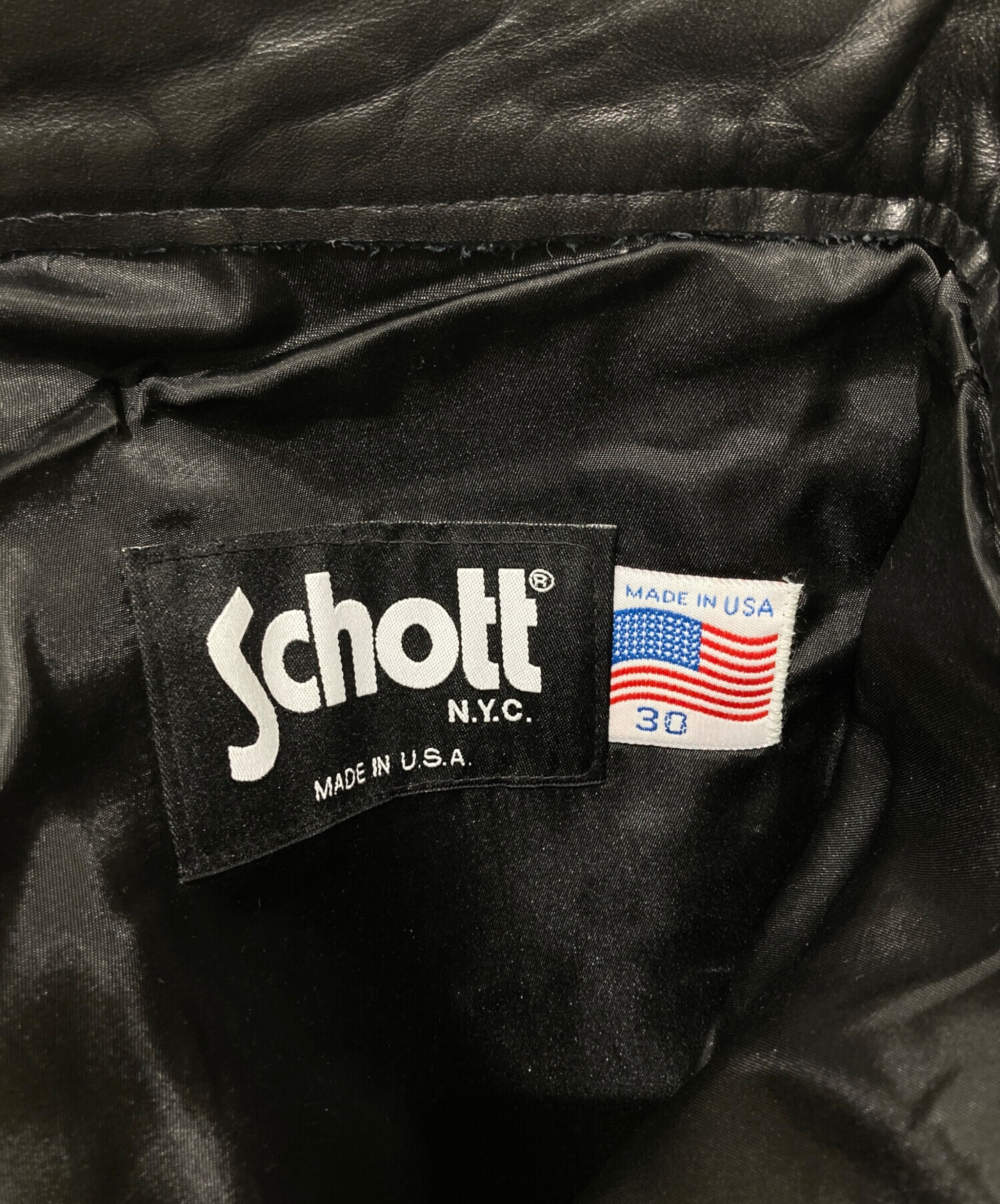 中古・古着通販】Schott (ショット) レザーパンツ ブラック サイズ:30