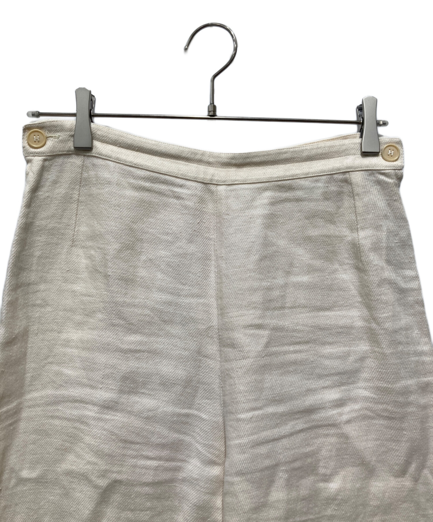 中古・古着通販】HERMES (エルメス) オールドリネンパンツ ホワイト