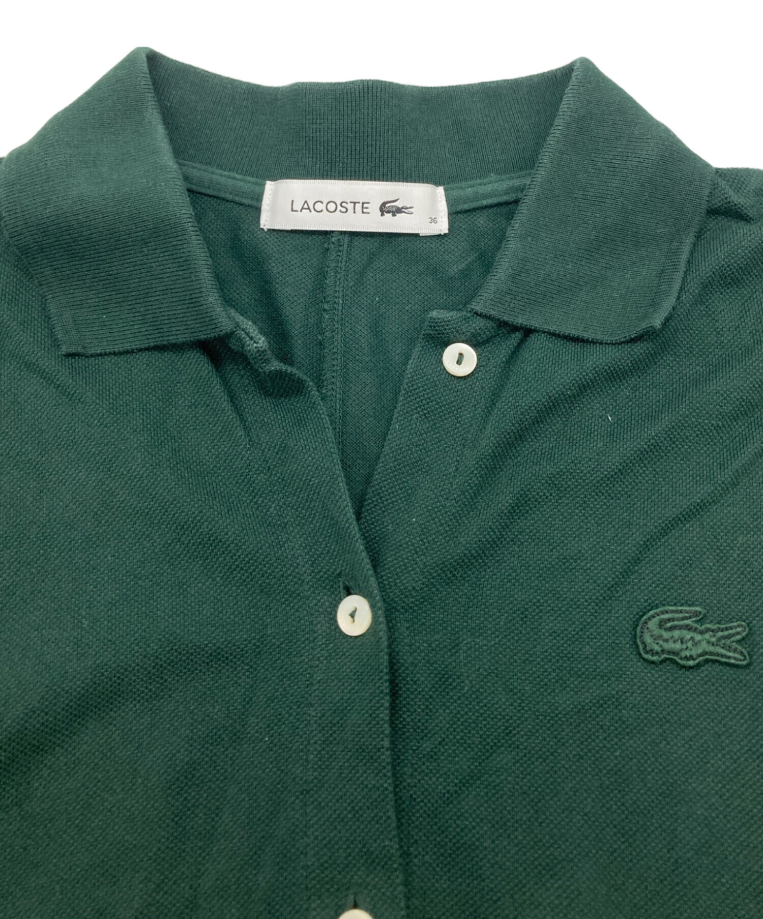 中古・古着通販】LACOSTE (ラコステ) 襟付きワンピース グリーン