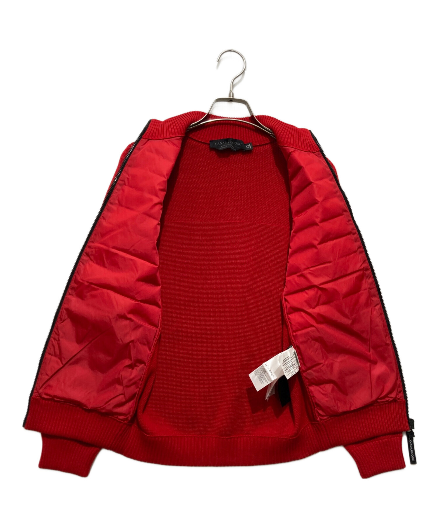 カナダグースハイブリッジニットジャケット 赤　Sサイズ 中古・古着通販】CANADA GOOSE (カナダグース) YOUTH HYBRIDGE Knit