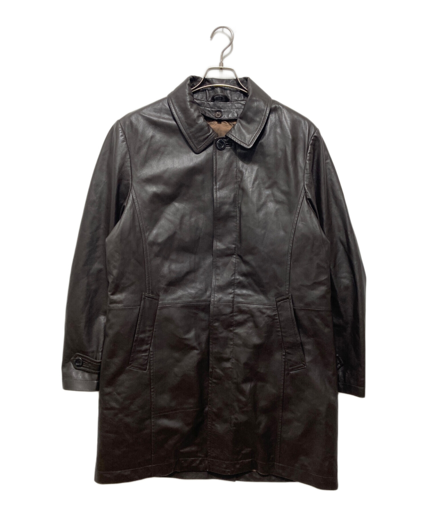 中古・古着通販】BALMAIN (バルマン) ダウンライナー付レザーコート