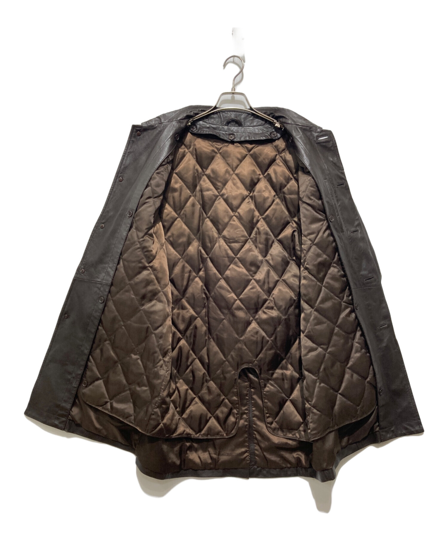 中古・古着通販】BALMAIN (バルマン) ダウンライナー付レザーコート