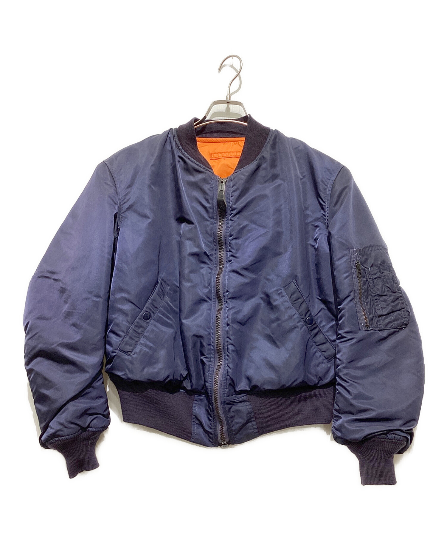 【週末お値下げ・美品】アルファ・ジャパンMA-1ジャケット （ネイビー、S） 中古・古着通販】ALPHA (アルファ) 70's MA-1フライトジャケット