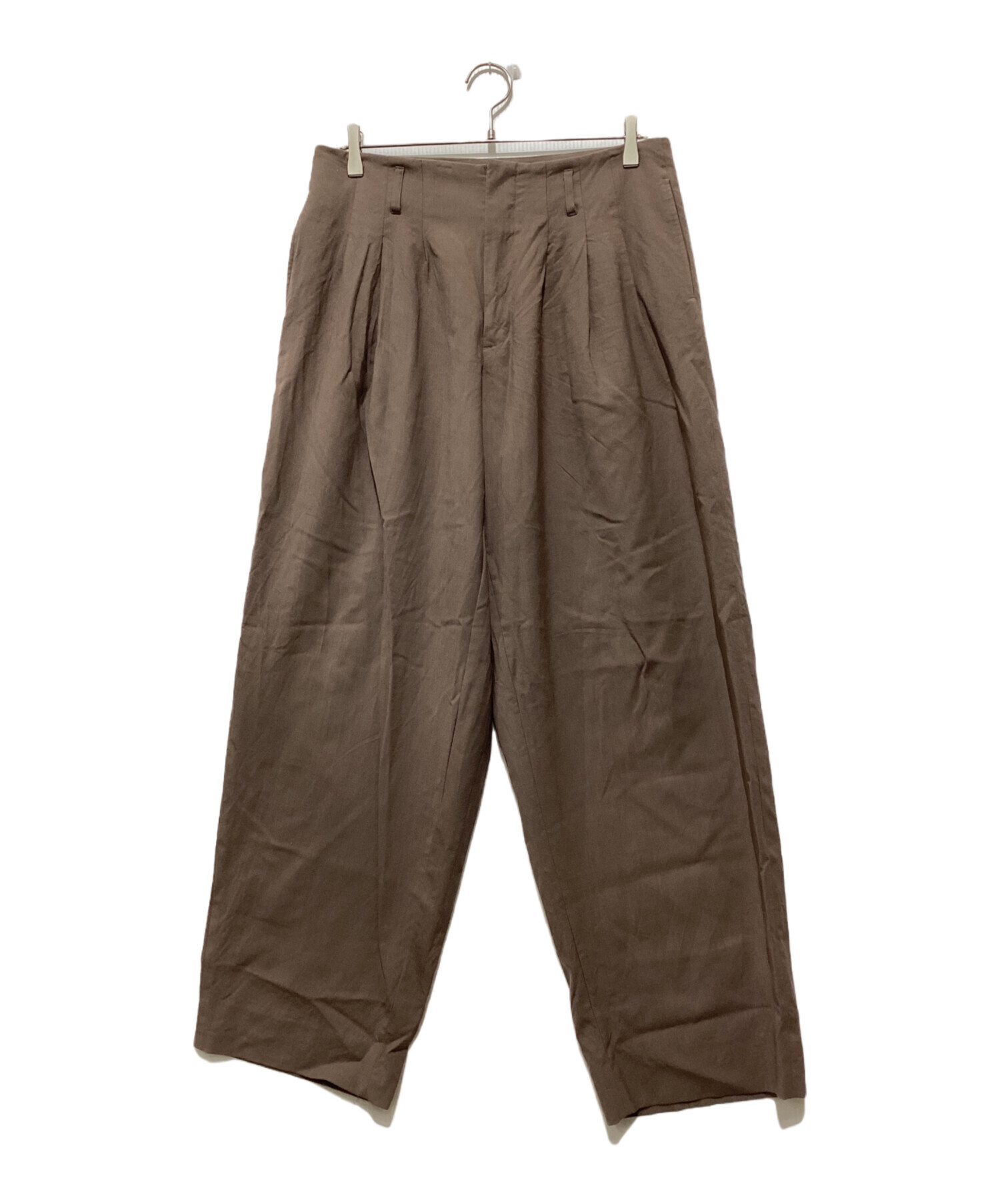 中古・古着通販】Rich I (リッチアイ) 3 TUCK TROUSERS ブラウン