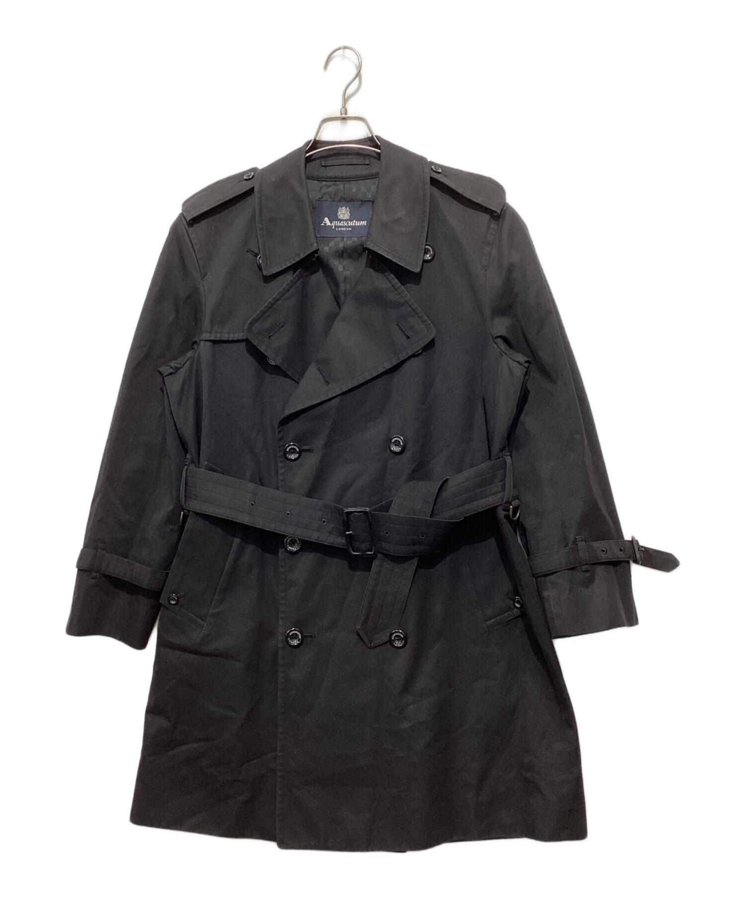 中古・古着通販】Aquascutum (アクアスキュータム) コート ブラック