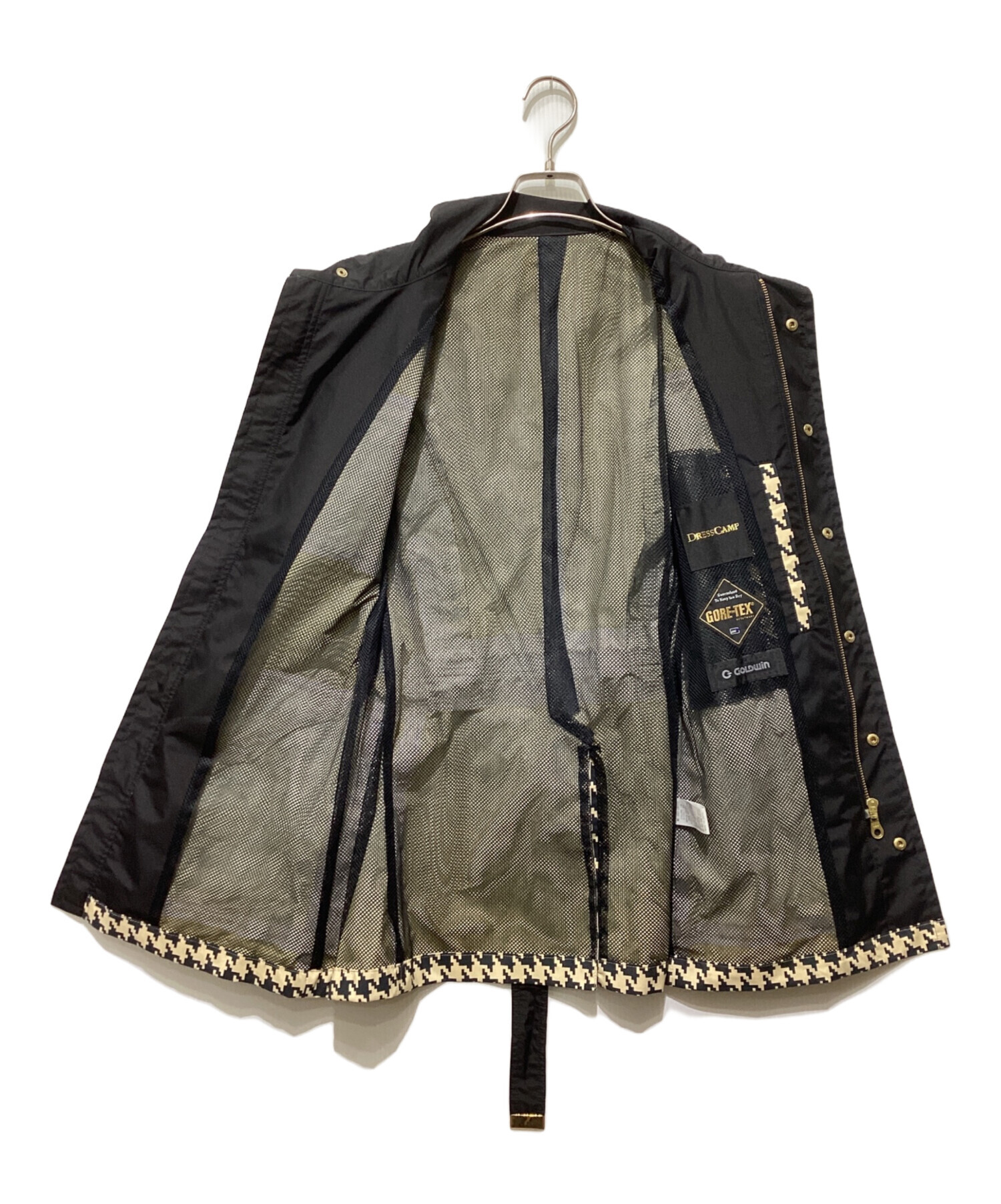 ダウンベスト美品Dress Canp ドレスキャンプ千鳥格子ベージュ黒M 中古・古着通販】DRESS CAMP (ドレスキャンプ) 千鳥柄金釦エポレット