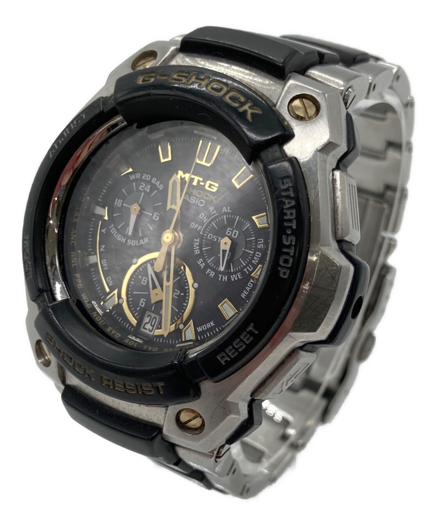 中古・古着通販】CASIO (カシオ) クロノグラフ ブラック×ゴールド 