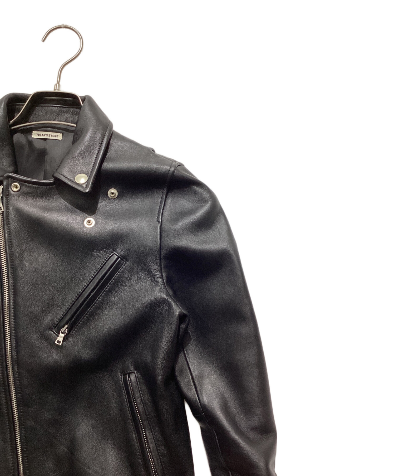 FREAK'S STORE フリークスストア シングルライダースジャケット サイズ:M レザージャケット   羊革 ブラック レディース / 240001165253 FREAK'S STORE - FREAK'S STORE フリークスストア シングルライダース