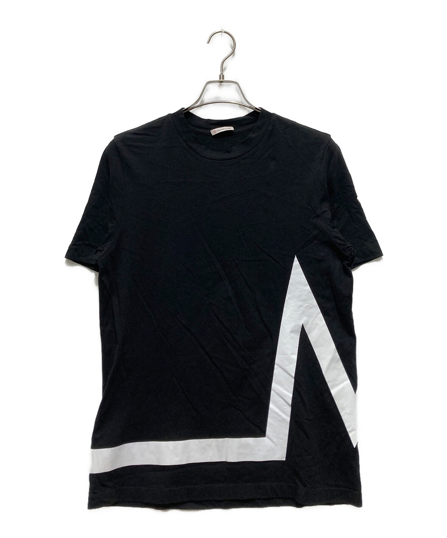 中古・古着通販】MONCLER (モンクレール) ロゴTシャツ ブラック サイズ