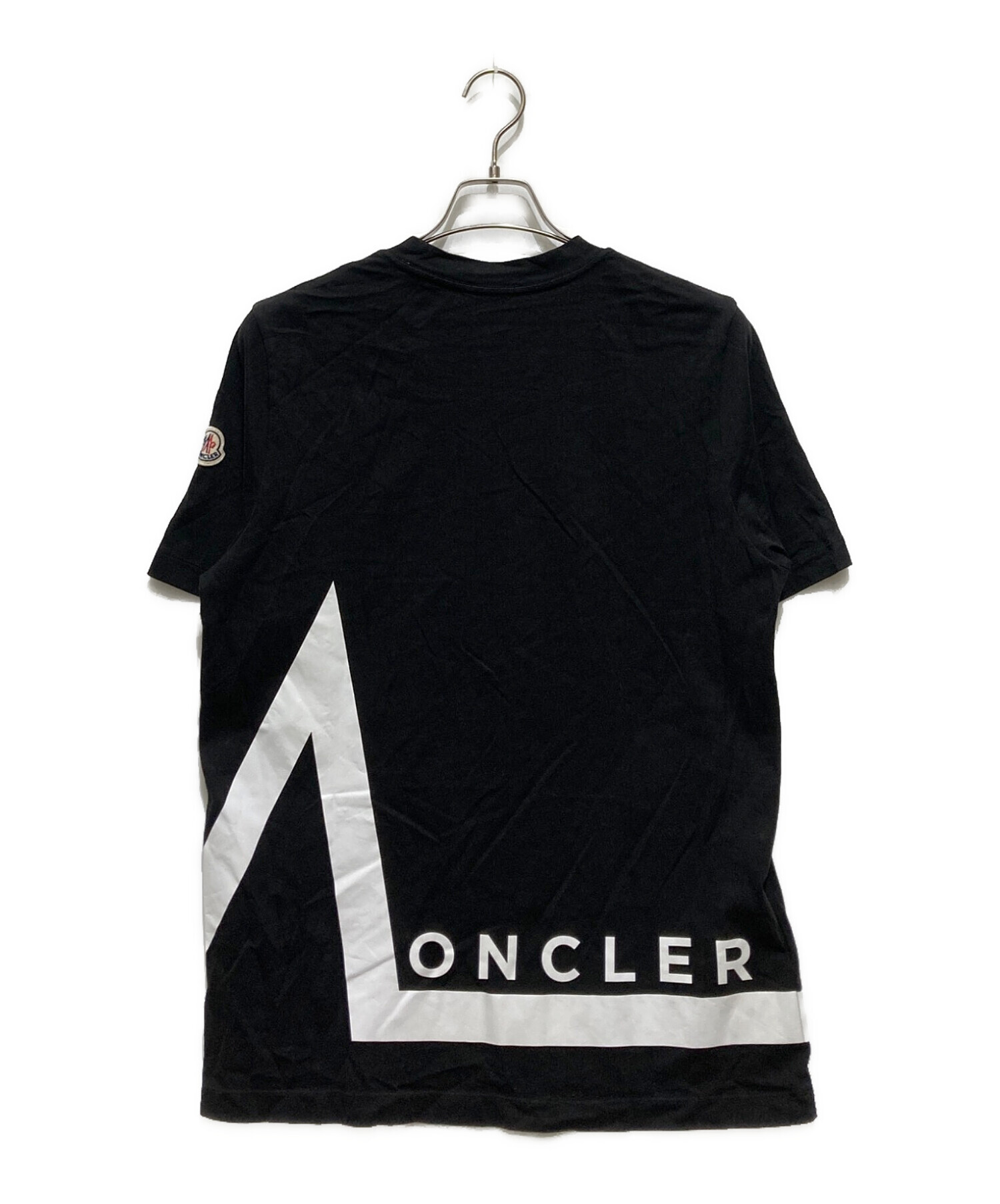 トップス MONCLER XS BLACK 中古・古着通販】MONCLER (モンクレール) ロゴTシャツ ブラック サイズ