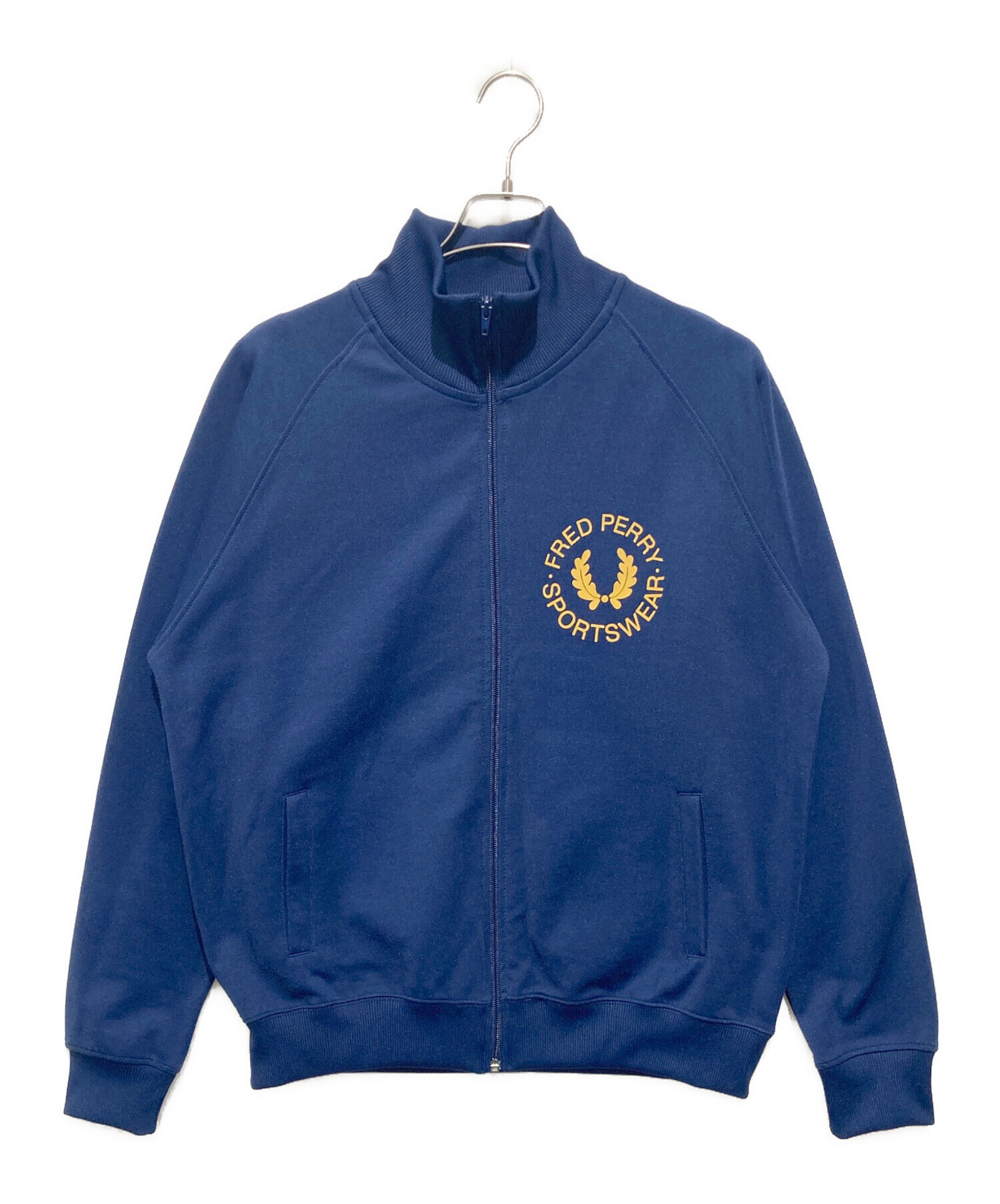 古着 80s フレッドペリー トラックジャケット ブルー ネイビー 80sM】フレッドペリー刺繍トラックジャケットFred古着ジャージトップ