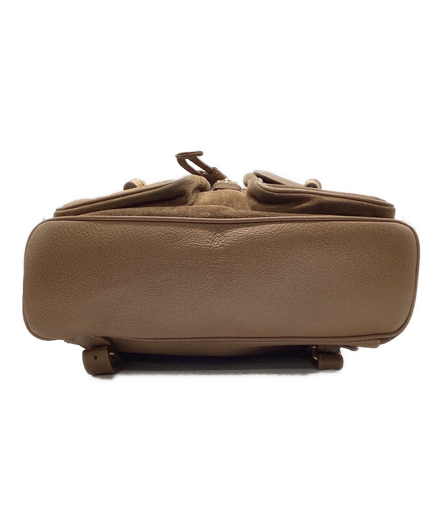 中古・古着通販】GUCCI (グッチ) スウェードバンブーリュック ブラウン