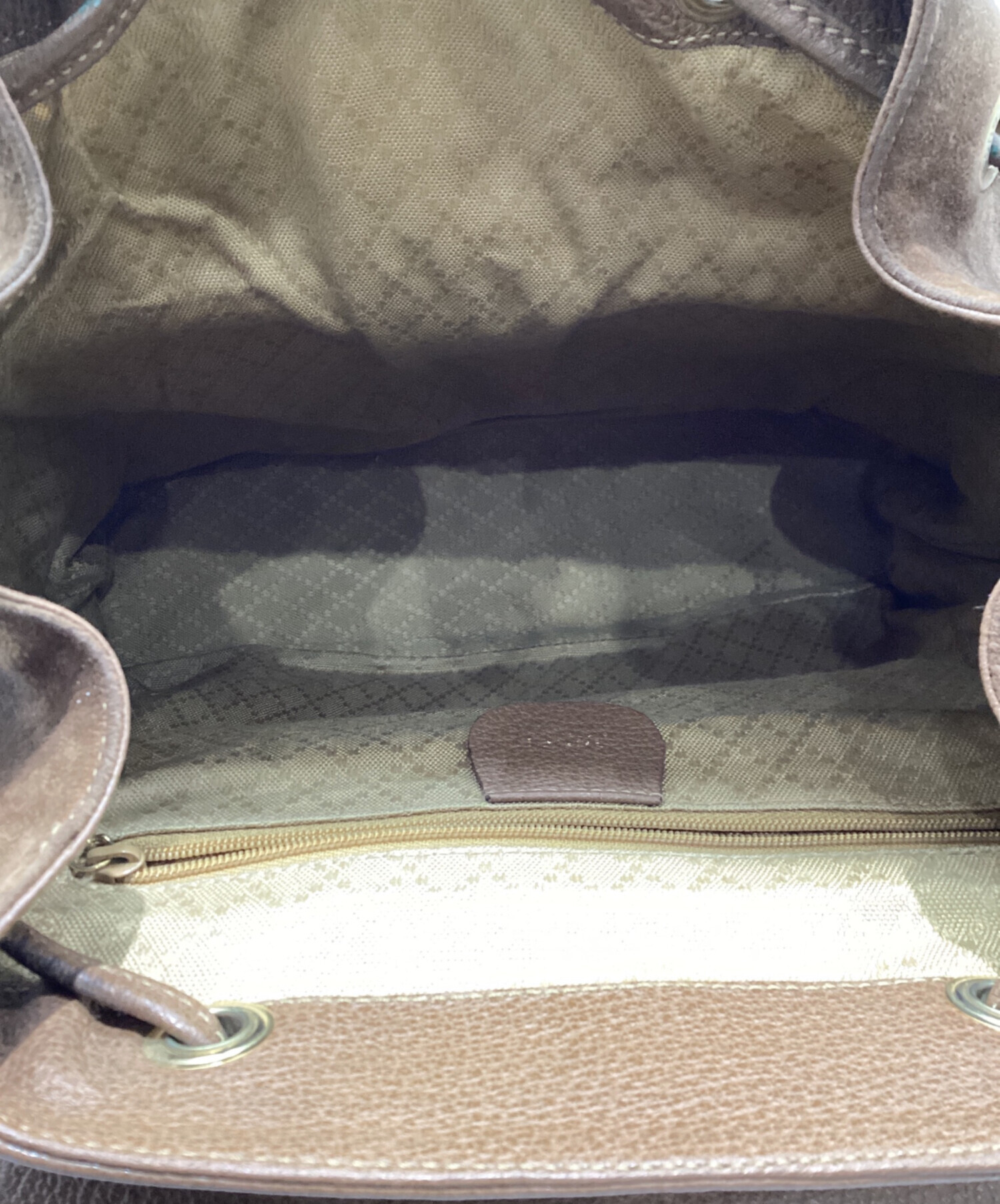 中古・古着通販】GUCCI (グッチ) スウェードバンブーリュック ブラウン