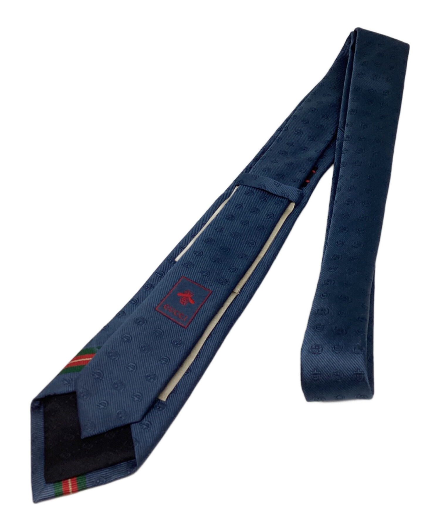 中古・古着通販】GUCCI (グッチ) シルクネクタイ ネイビー サイズ:不明