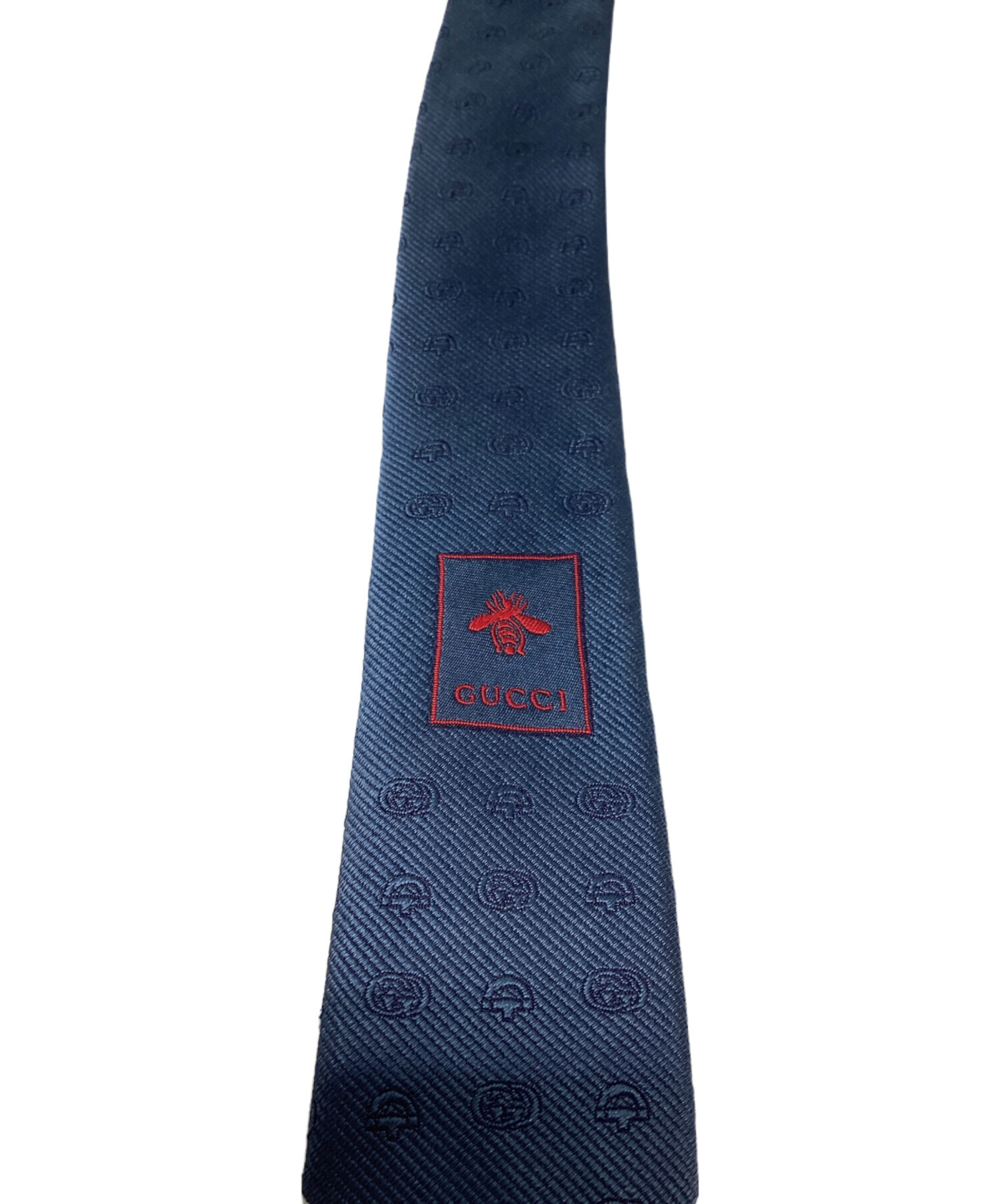 中古・古着通販】GUCCI (グッチ) シルクネクタイ ネイビー サイズ:不明