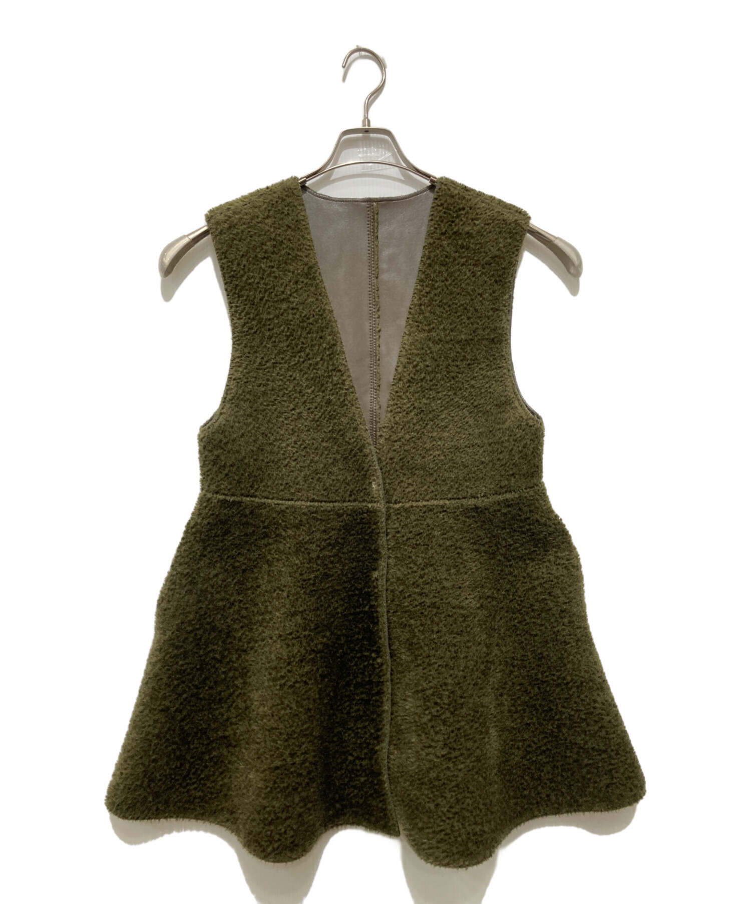 新品未使用！AMERI 〔アメリ〕ボアVネックリバーシブルベスト ブラック S 新品未使用！AMERI 〔アメリ〕ボアVネックリバーシブルベスト ブラック