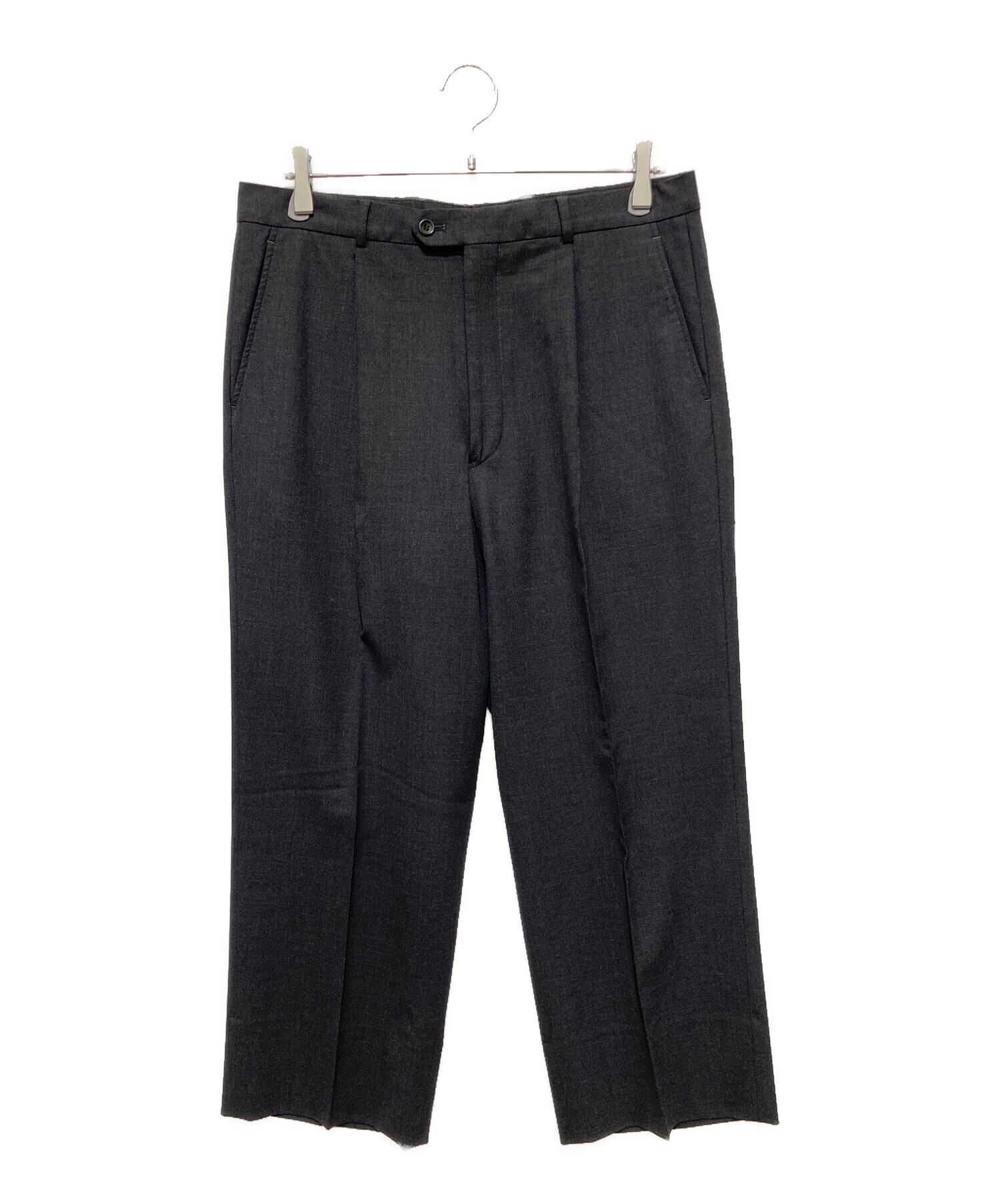 美品 アルマーニコレツォーニ ワイド スラックス 48 ダークグレー 光沢あり 中古・古着通販】ARMANI COLLEZIONI (アルマーニ コレツィオーニ