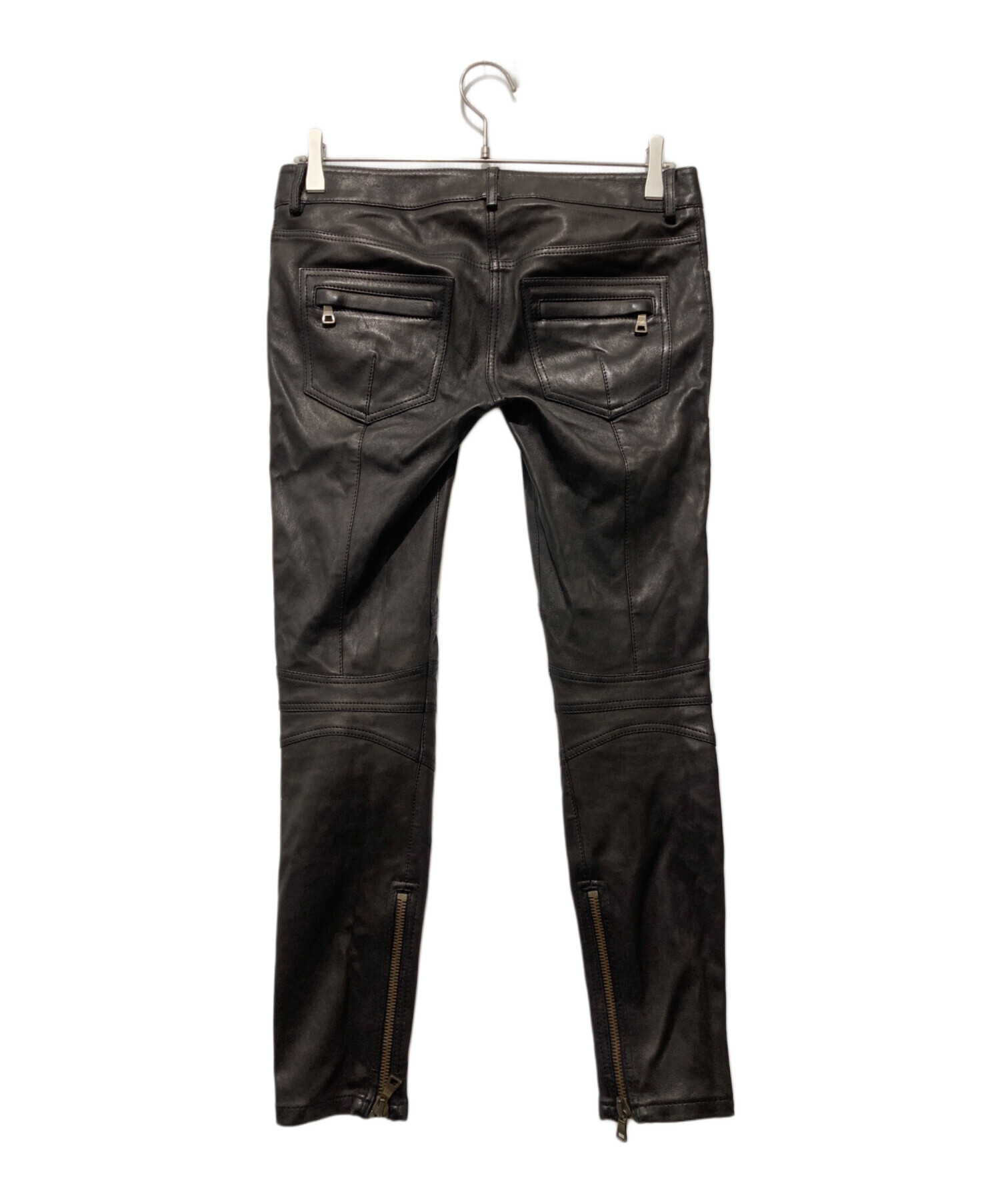 中古・古着通販】BALMAIN (バルマン) ラムレザーバイカーパンツ