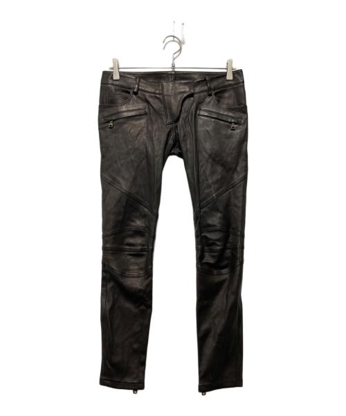 中古・古着通販】BALMAIN (バルマン) ラムレザーバイカーパンツ