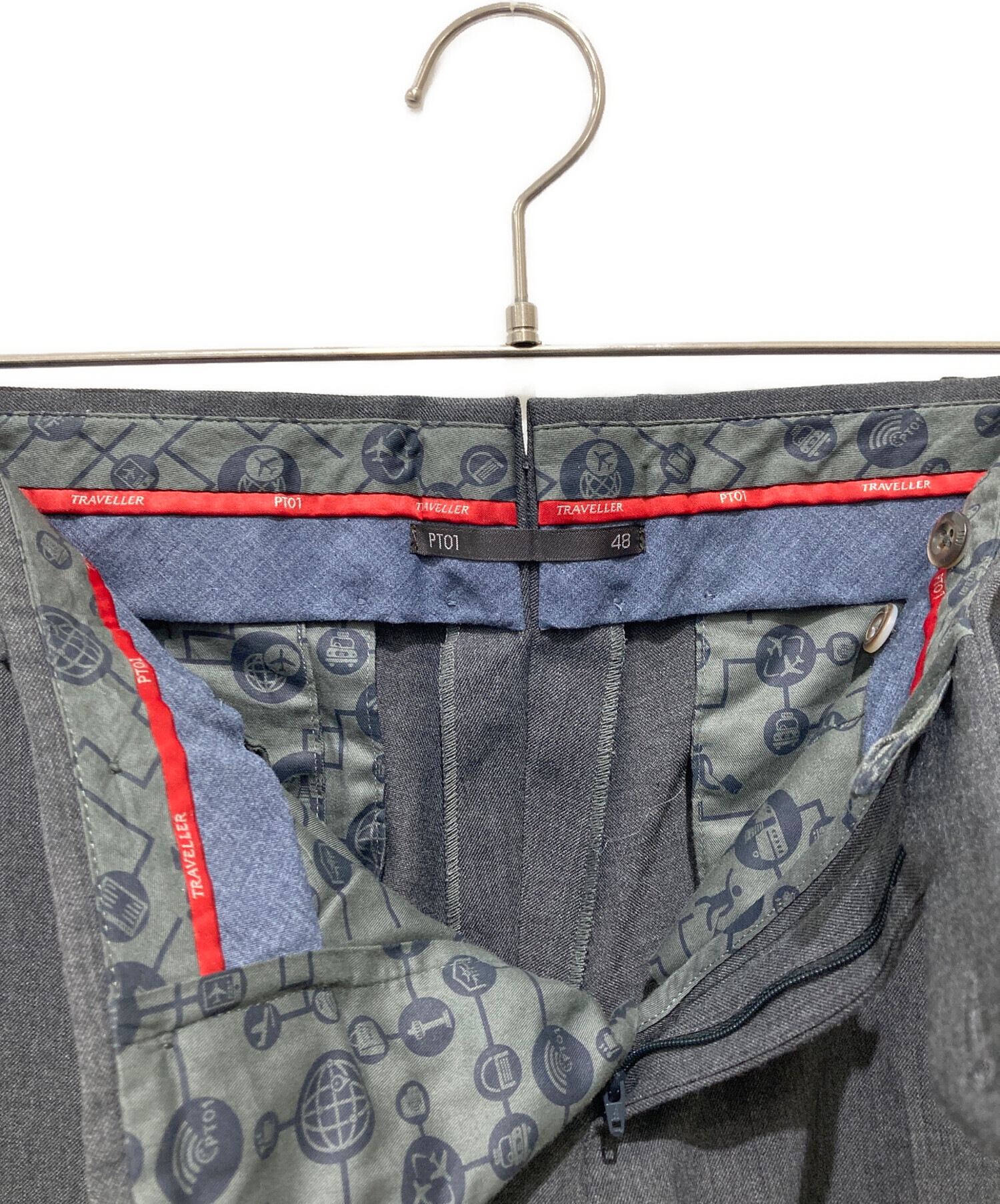 【美品】PT01 秋冬 48サイズ 中古・古着通販】PT01 (ピーティーゼロウーノ) パンツ グレー サイズ