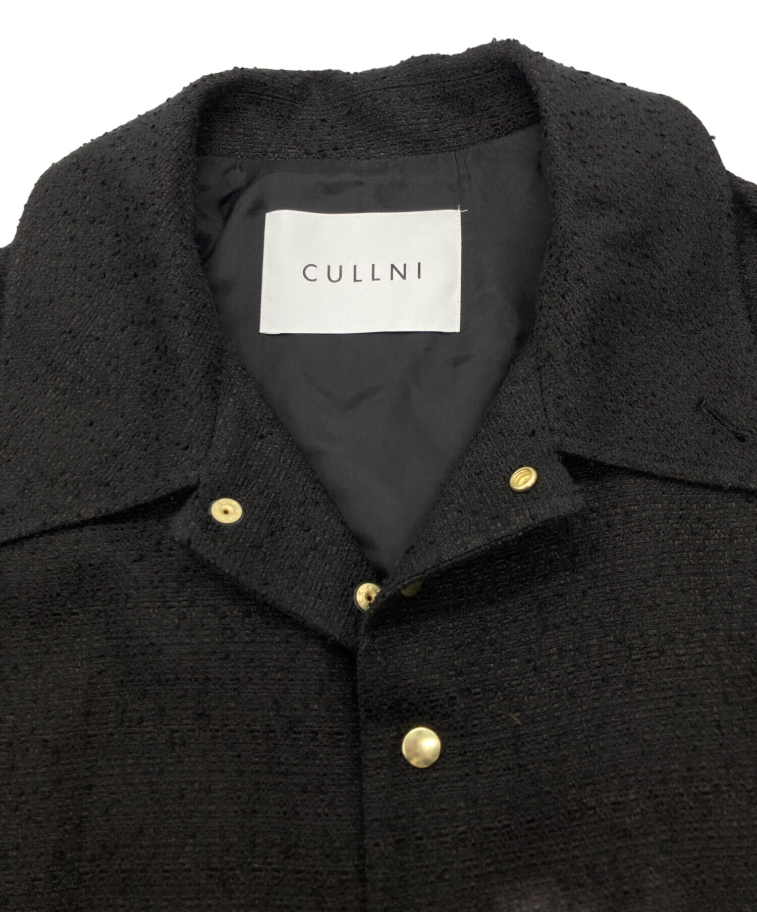 中古・古着通販】CULLNI (クルニ) ツイードブルゾン ブラック サイズ:1 