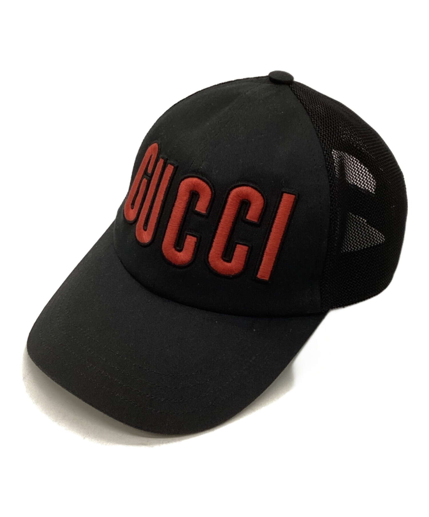 中古・古着通販】GUCCI (グッチ) ロゴワッペンキャップ ブラック
