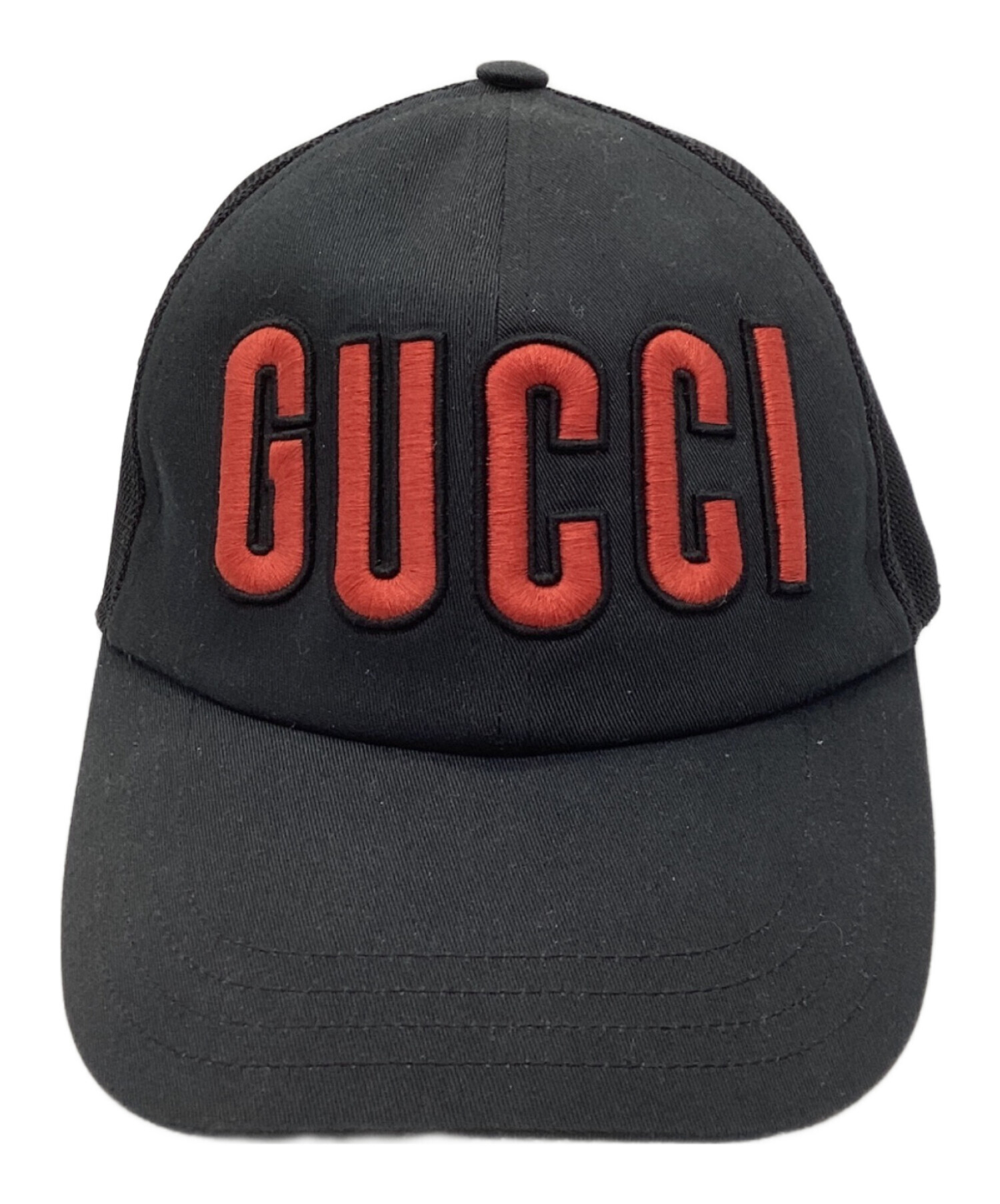 中古・古着通販】GUCCI (グッチ) ロゴワッペンキャップ ブラック