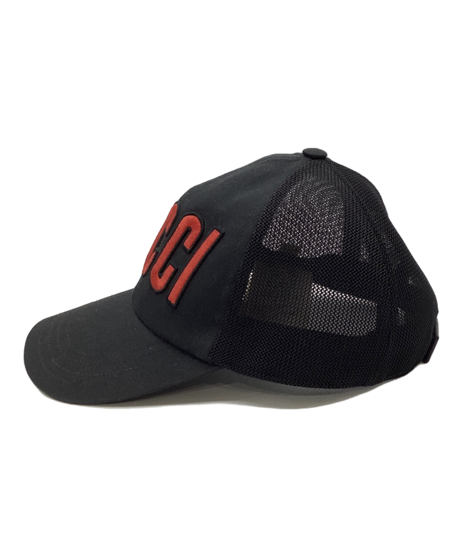 中古・古着通販】GUCCI (グッチ) ロゴワッペンキャップ ブラック