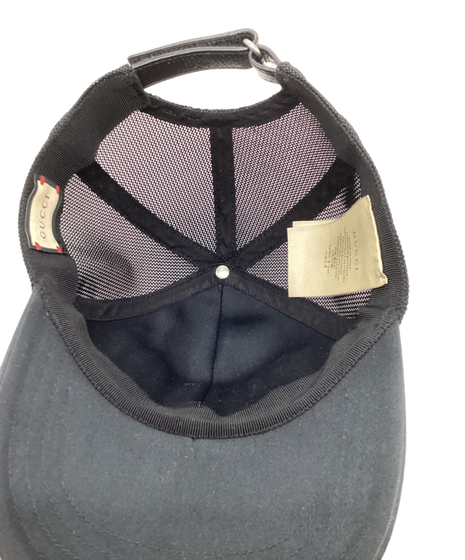 中古・古着通販】GUCCI (グッチ) ロゴワッペンキャップ ブラック