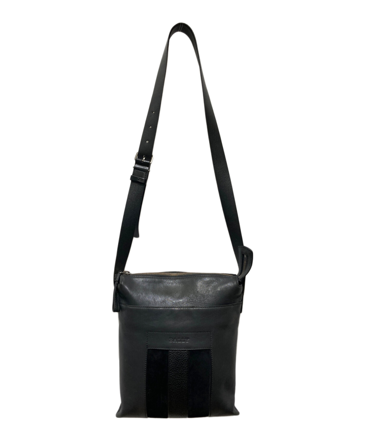 中古・古着通販】BALLY (バリー) レザーショルダーバッグ ブラック