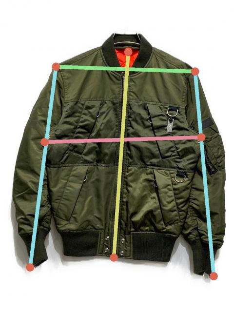 中古・古着通販】DIESEL (ディーゼル) MA-1ジャケット カーキ×オレンジ