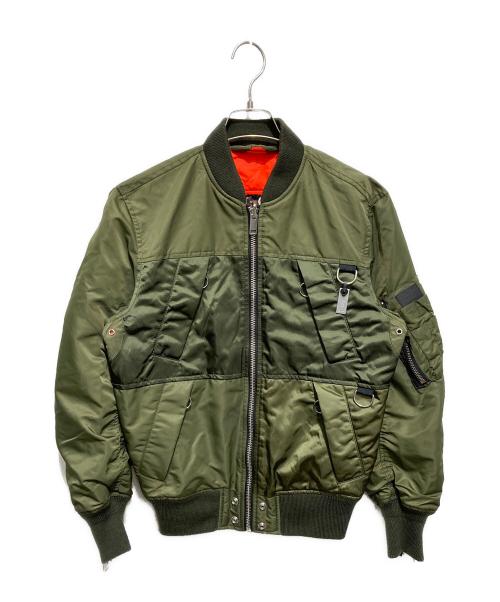中古・古着通販】DIESEL (ディーゼル) MA-1ジャケット カーキ×オレンジ