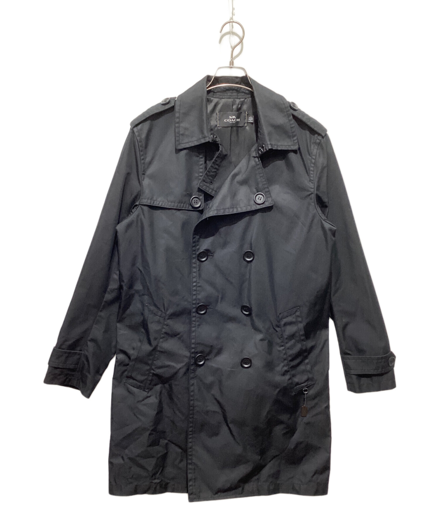中古・古着通販】COACH (コーチ) トレンチコート ブラック サイズ:S