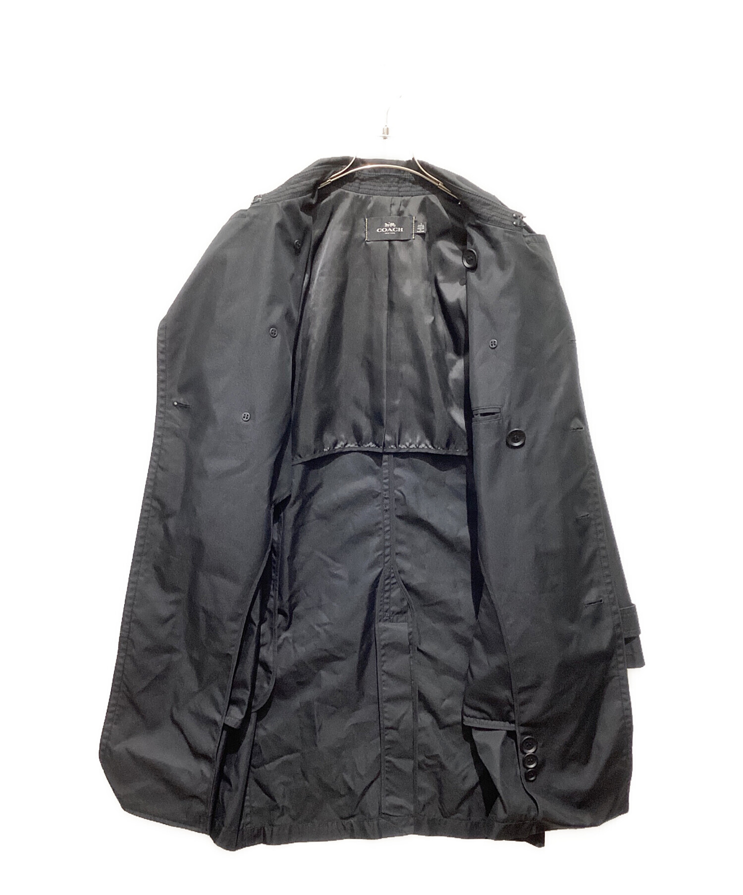 中古・古着通販】COACH (コーチ) トレンチコート ブラック サイズ:S