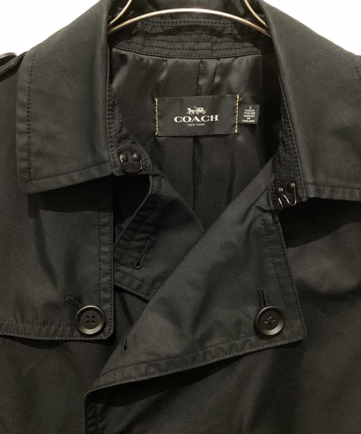中古・古着通販】COACH (コーチ) トレンチコート ブラック サイズ:S