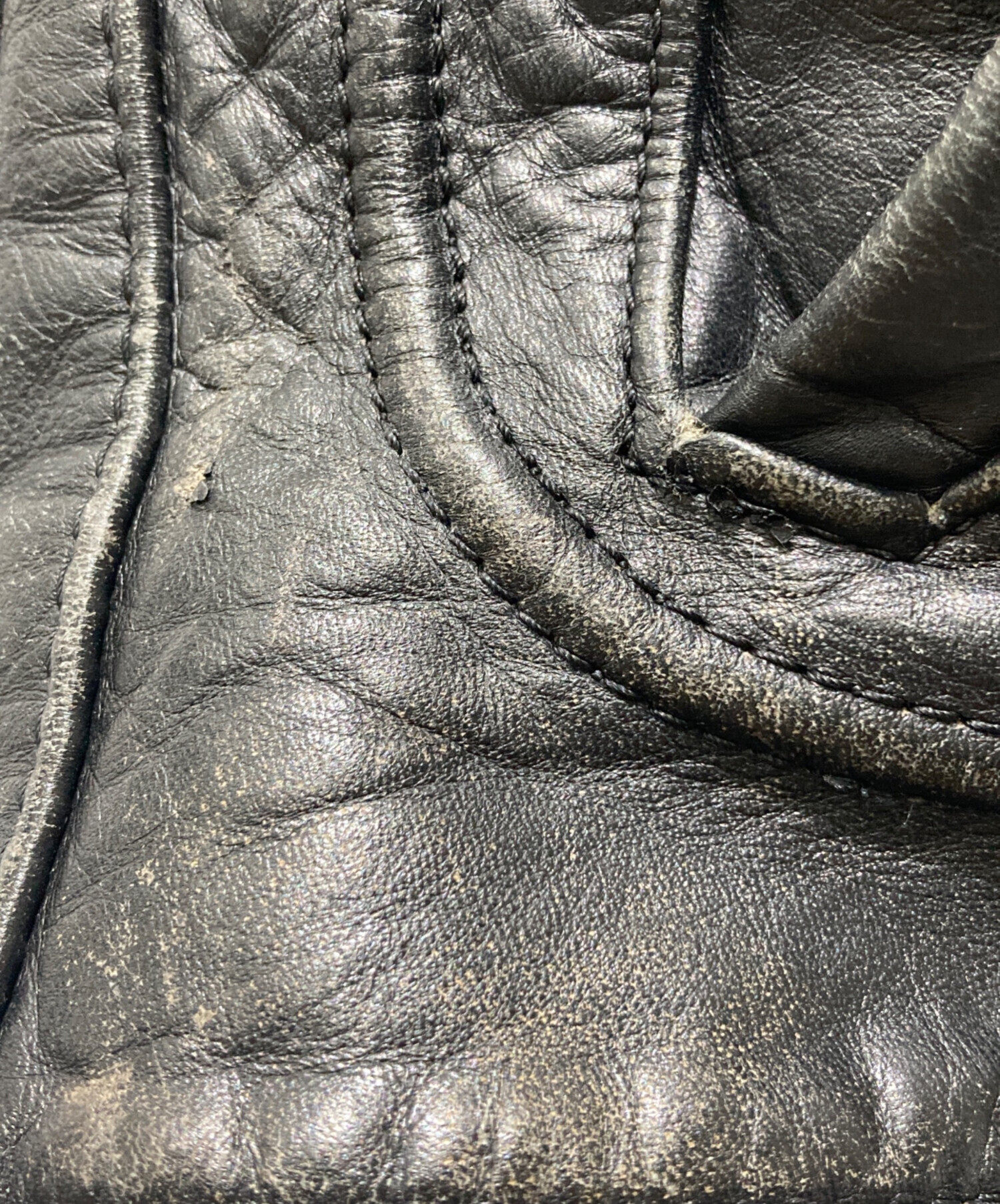 中古・古着通販】VANSON (バンソン) レザーカーコート ブラック サイズ