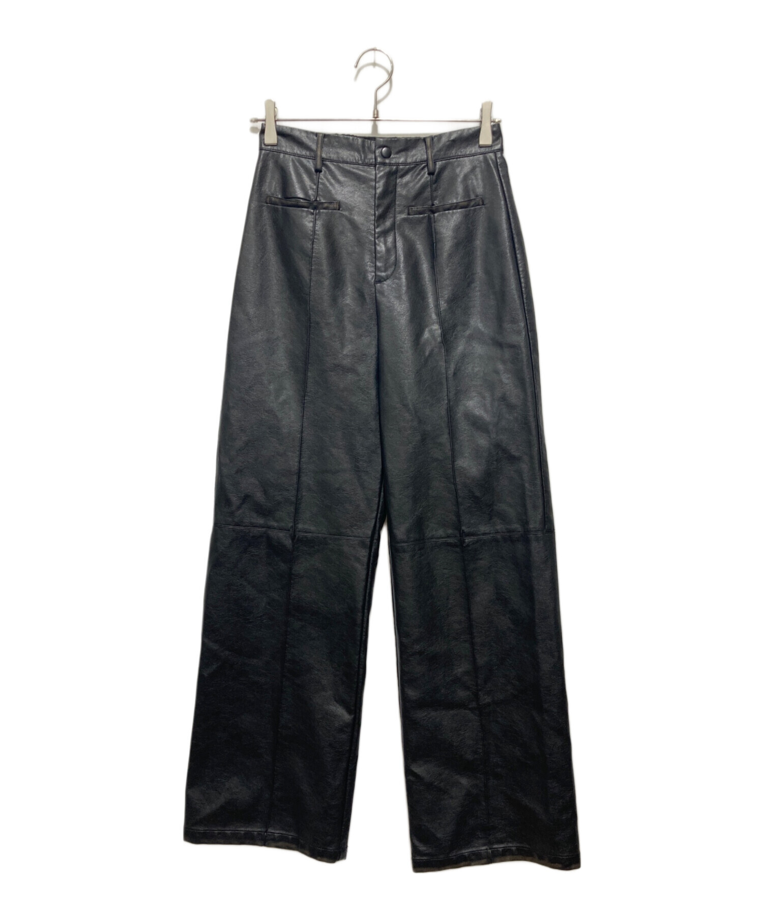 中古・古着通販】AMERI (アメリ) レザーパンツ ブラック サイズ:M